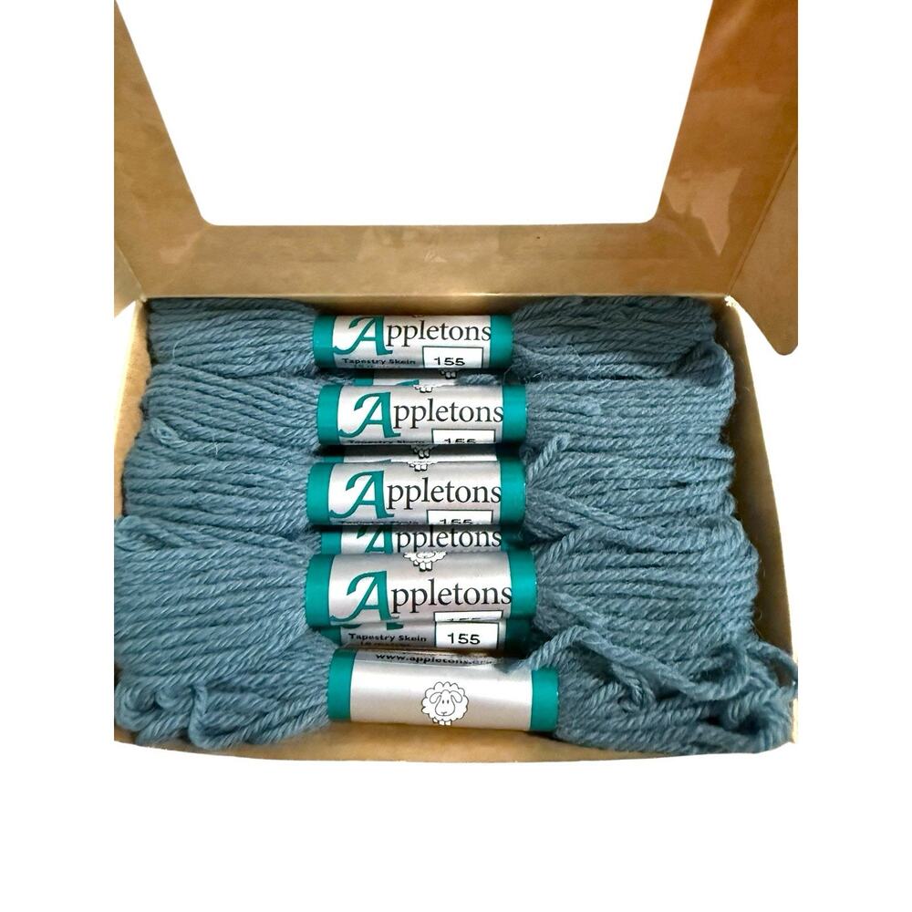 110 Yards - Appletons #155 Mid Blues Pallet 100% English Wool Tapestry Skein